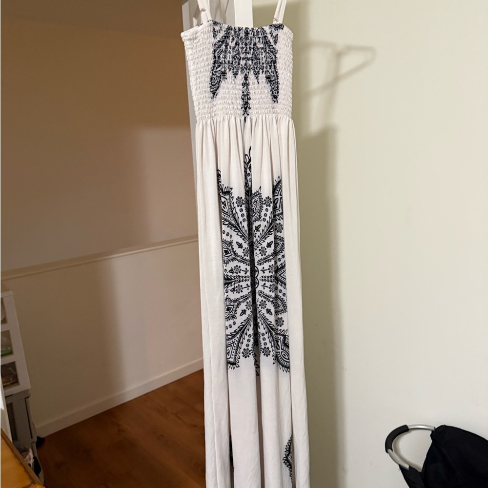 Christina Black and White Patterned Maxi Dress
